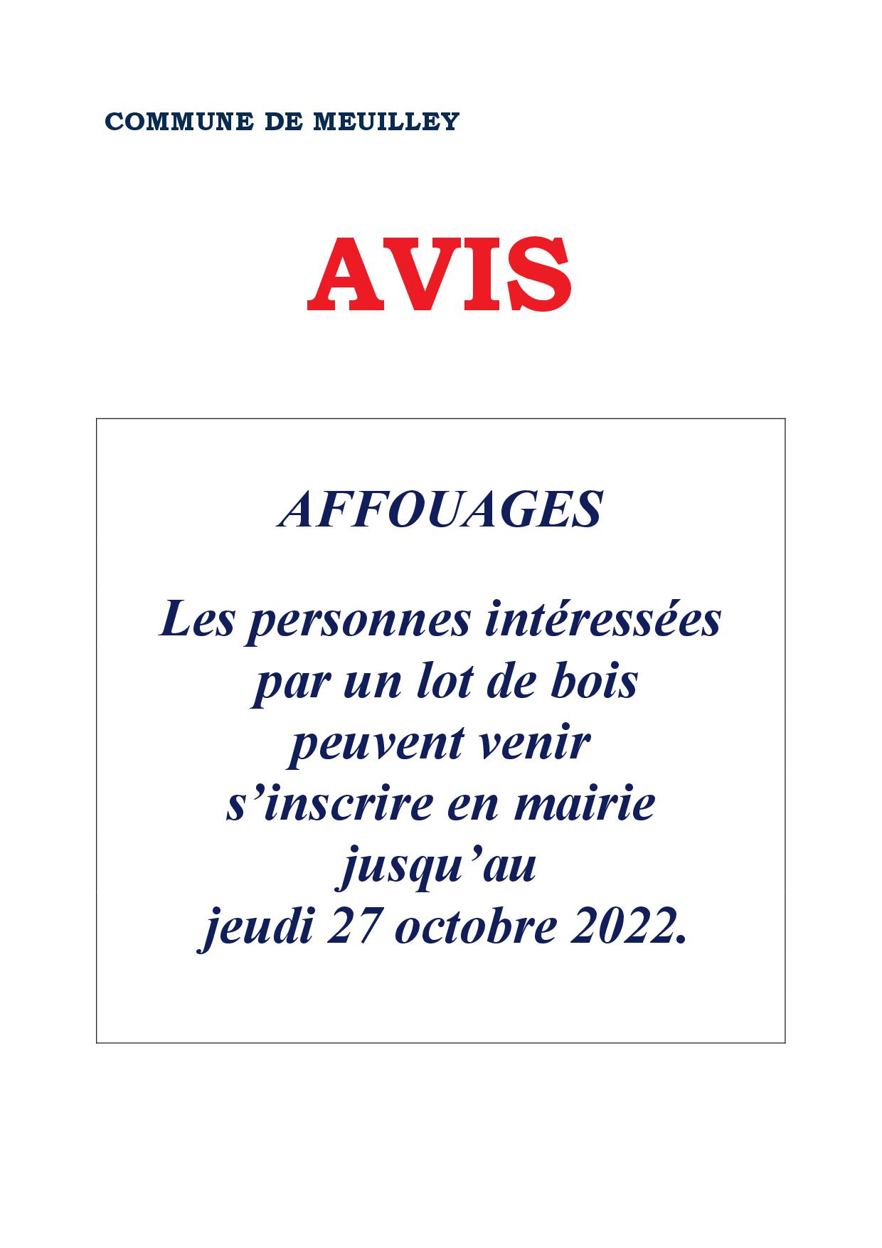 Avis d'inscription pour les affouages 2022_2023