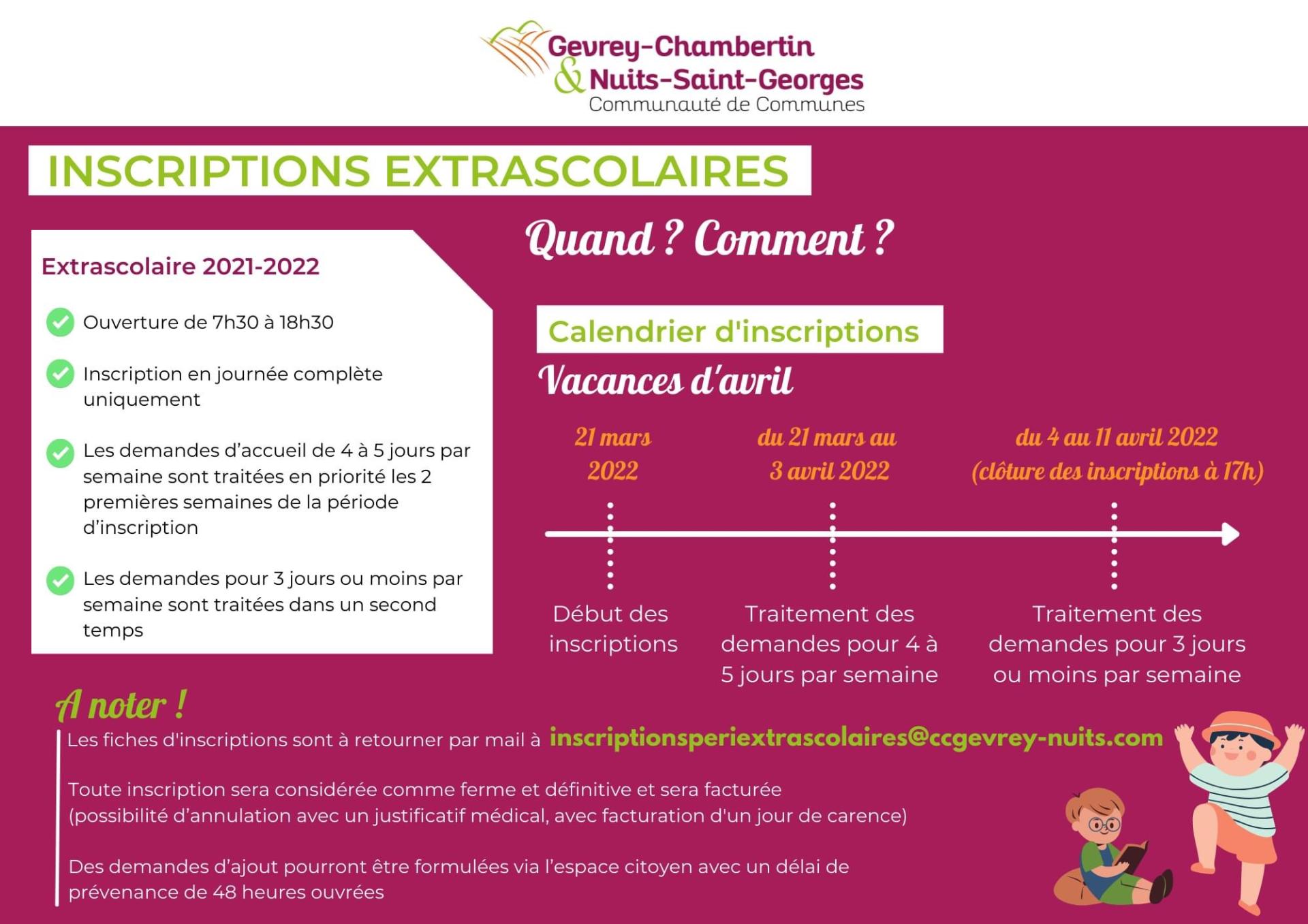 Flyer pour inscriptions extrascolaires